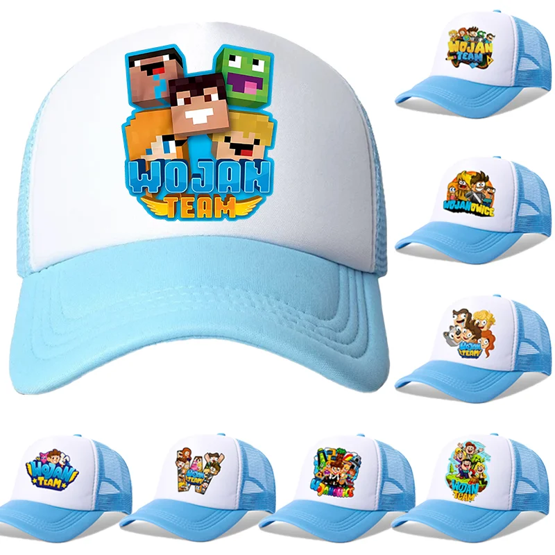 Czapka baseballowa Wojans Team z nadrukiem kreskówkowym anime z popularnej gry, letnia, regulowana, modna, niebieska, sportowa, codzienna, idealna na prezent urodzinowy.