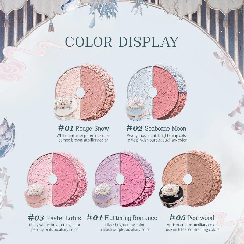 Flower Knows Blusher Butterfly Cloud Collar /Swan Ballet Embossed Blush Matte Pigment Natural Nude Brightening Cheek Face Makeup