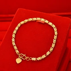 AU999 Gold Bracelet Womens Wedding Jewelry 24K Pure Gold Fashionable and Versatile Goddess Bracelet Cocktail Party Jewelry