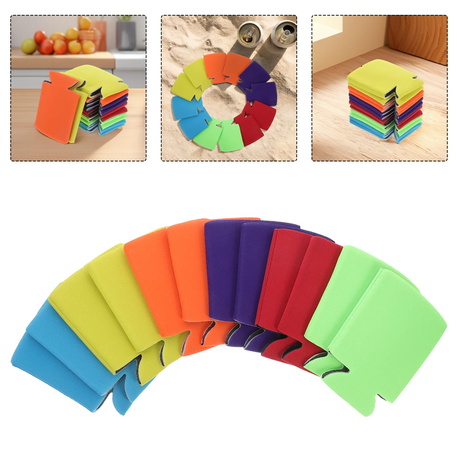 

12Pcs Beer Can Insulated Cup Sleeve Lightweight Washable Reusable Elastic Bottle Cover for Outdoor Activities Drink Bottle