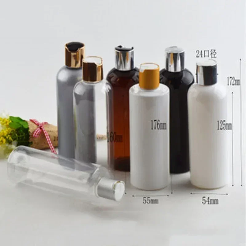 24Pcs 300ml Empty PET Bottle Shampoo Shower Gel Refillable Bottles Cosmetic Sample Containers Bathroom Soap Dispenser Bottle