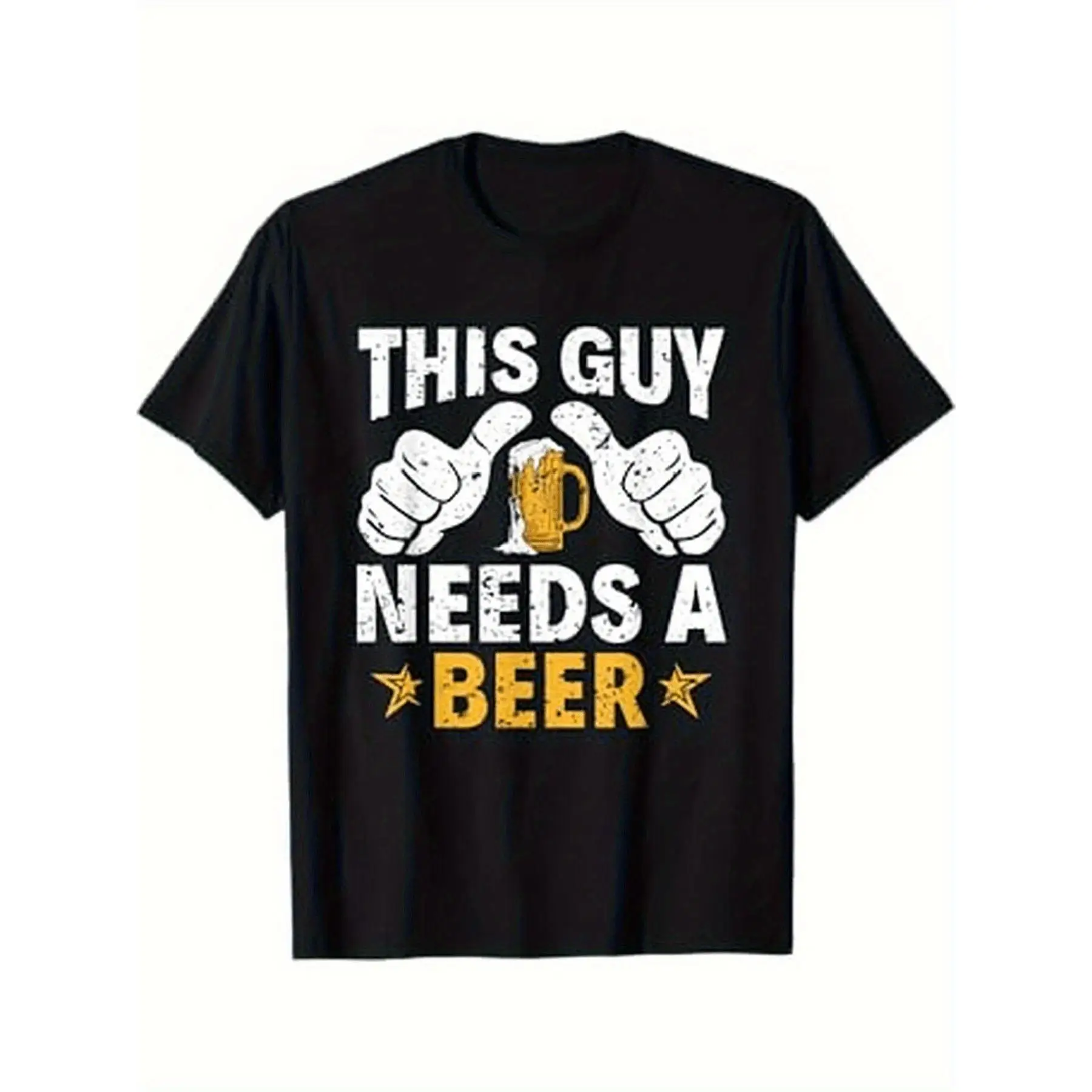 

This Guy Needs A Beer T-shirt Men Women Funny Drinking Party Graphic Tee Humorous Pub Bar Top Gift for Him