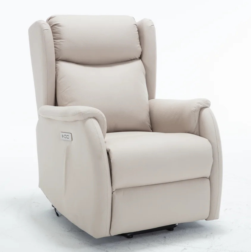 أريكة استلقاء مريحة باللون البيج لكرسي المسنين، أريكة قراءة منجدة قابلة للتعديل، أريكة واحدة لغرفة المعيشة وغرفة النوم #2