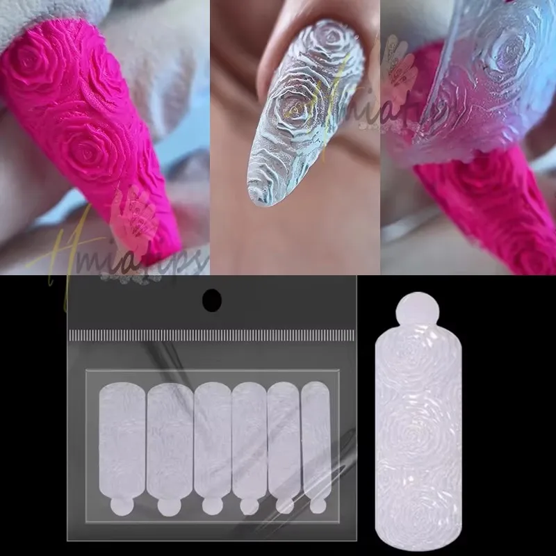 12 Stuks Sneeuwbloem Rose Snake Dubbele Vormen Kristallen Siliconen Mallen Creëren Relief Ontwerp Herbruikbare Nagel Siliconen Pads Manicure Tool