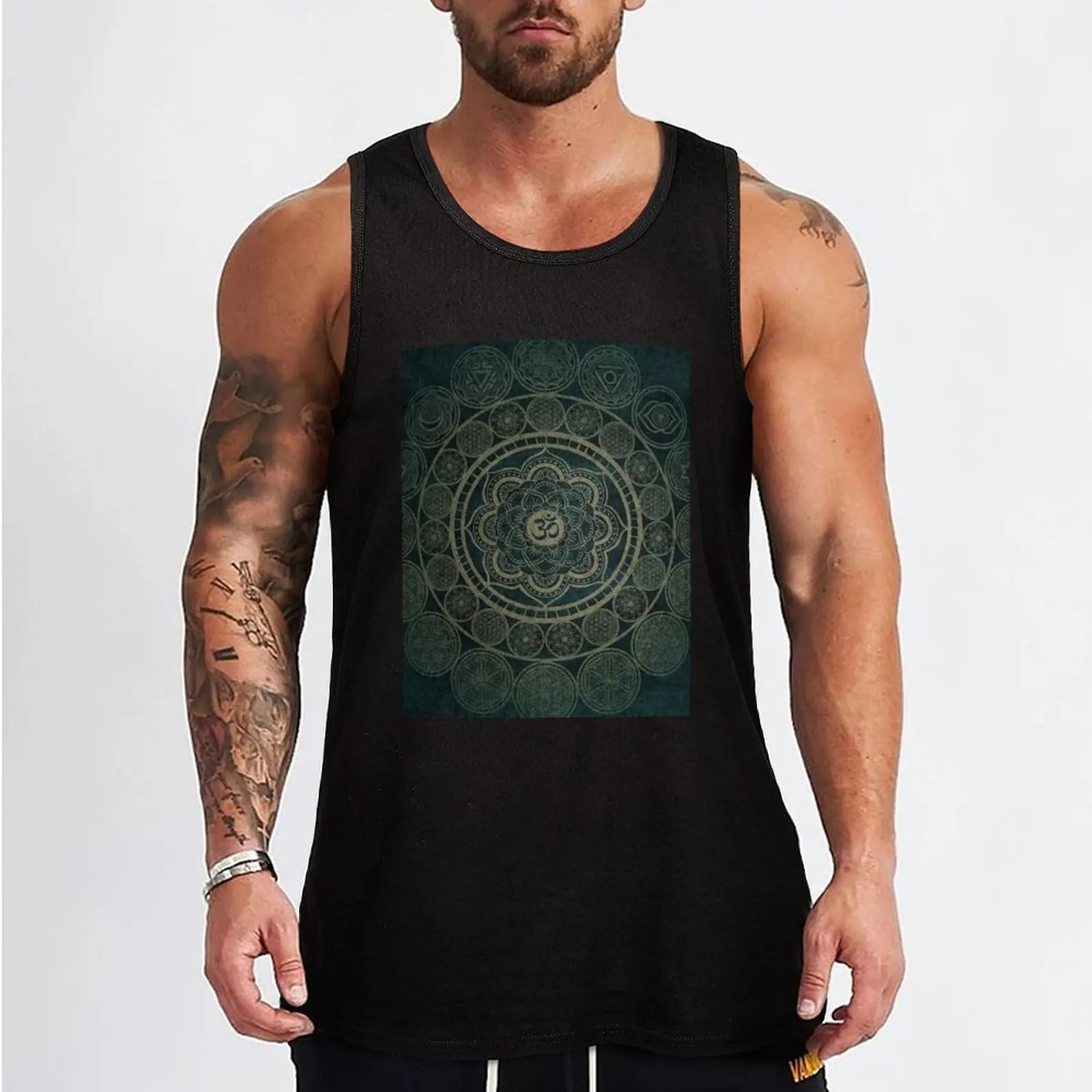 Sacred Geometry - Circular Connections Tank Top gym clothes man fitness T-shirts men