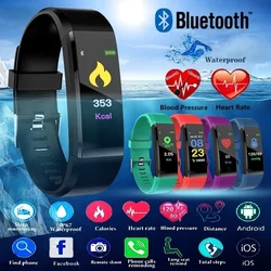 Reloj inteligente 115Plus, pulsera con control del ritmo cardíaco y de la presión sanguínea, Bluetooth, para Fitbits