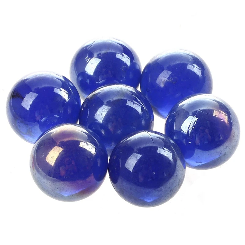 20 Pcs Marbles 16Mm Glass Marbles Knicker Glass Balls Decoration Toy Dark Blue