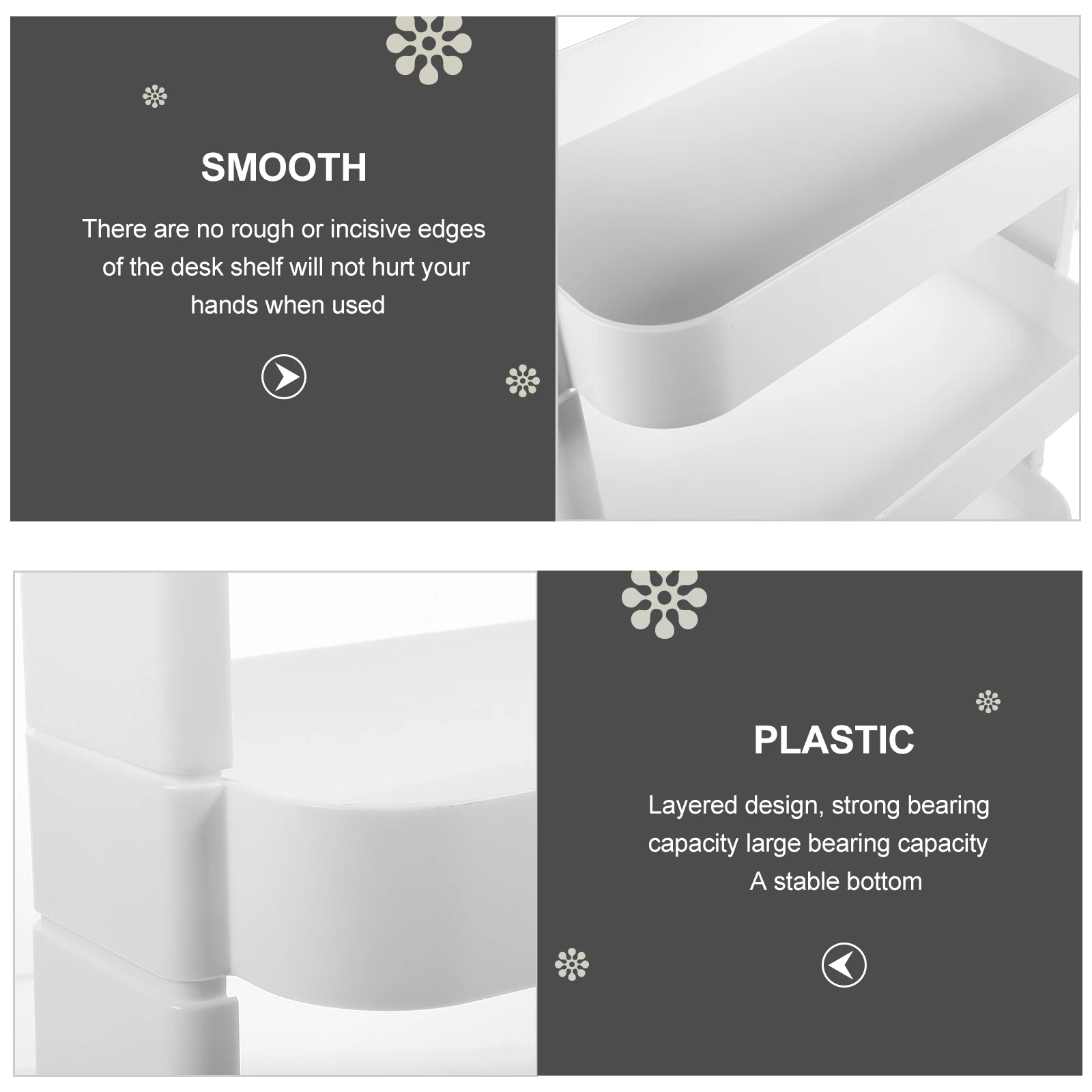 

Pencil Holder Organizer Desktop Tabletop Layered Shelf Large Capacity Plastic Desk Shelf for Office Home Bathroom Sundries