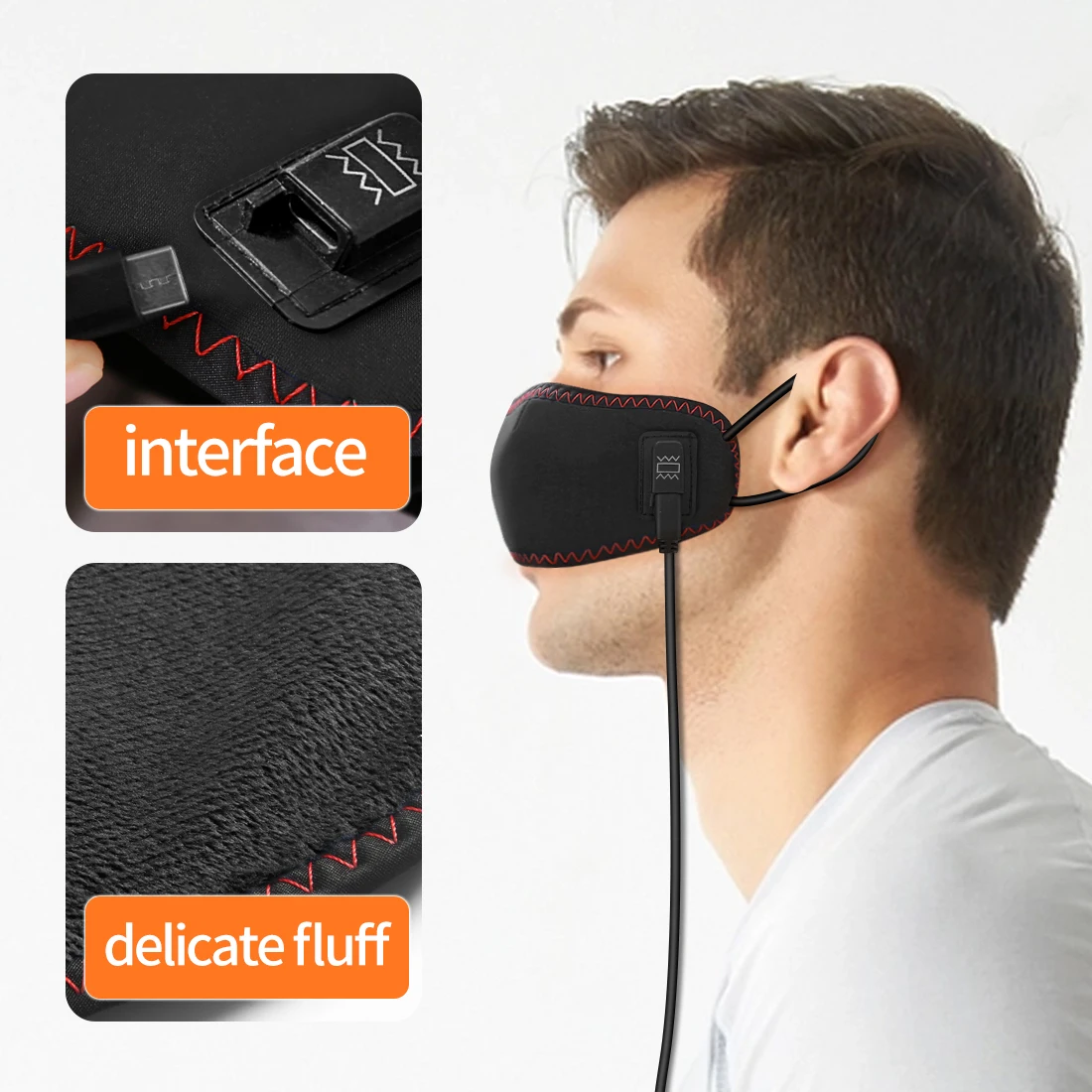 Electric Heating Nose Pad Winter Nose Warmer 3 Temperature Settings Hot Compress Face Cover for Stuffy Allergic Rhinitis