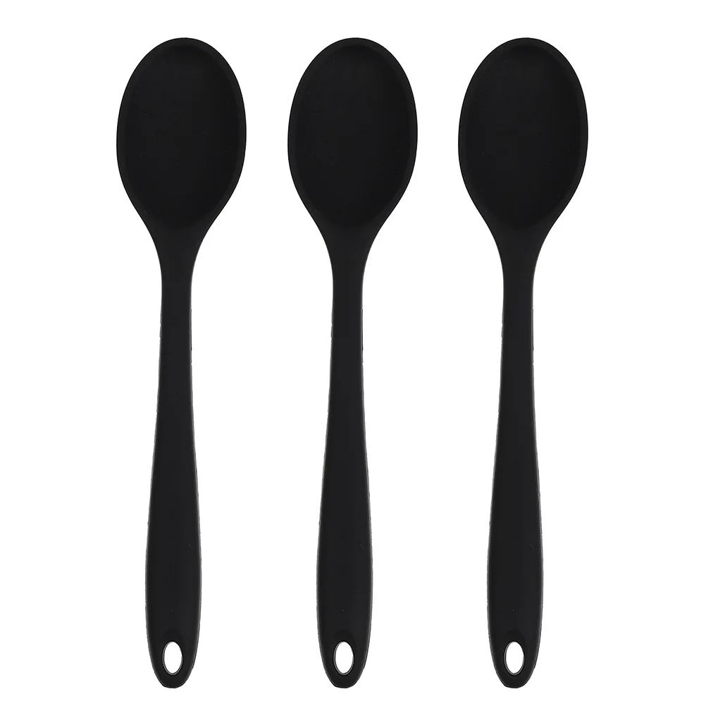 

3Pcs Silicone Stirring Spoons Non-Stick Cooking Utensils Heat Resistant Kitchen Tools Mixing Soup Food Spoons