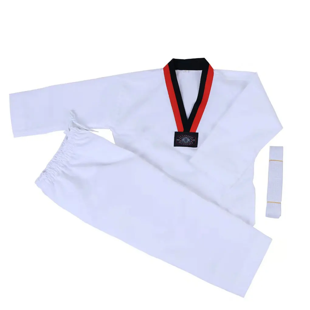 

Taekwondo Uniform Replacement Solid Color Breathable Sweat Absorbent Beginner Learner Long Sleeve Exercising Uniforms