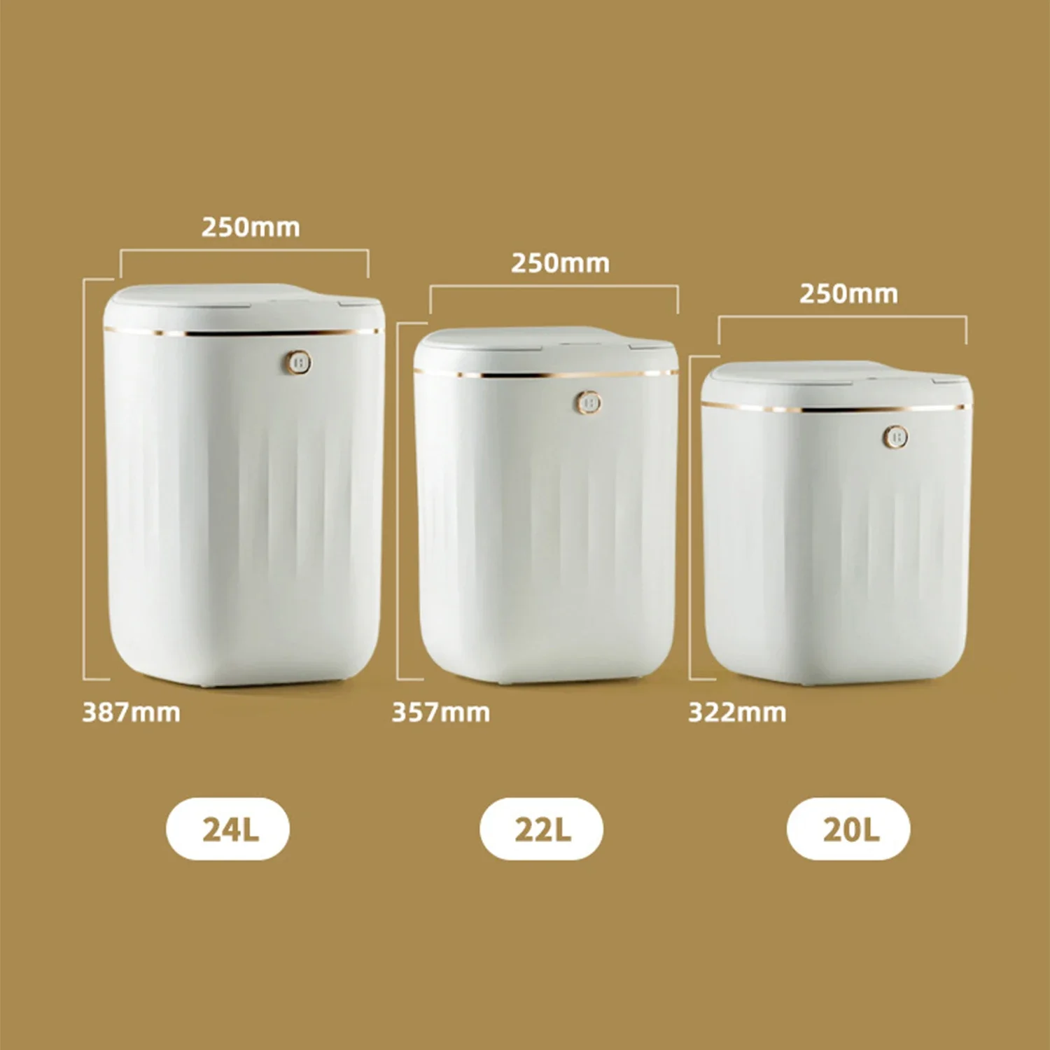 20-24L Bathroom Sensor Electric Wastebasket Bedroom Smart Trash Can Automatic Waterproof Recycle Bin for Living Room Kitchen