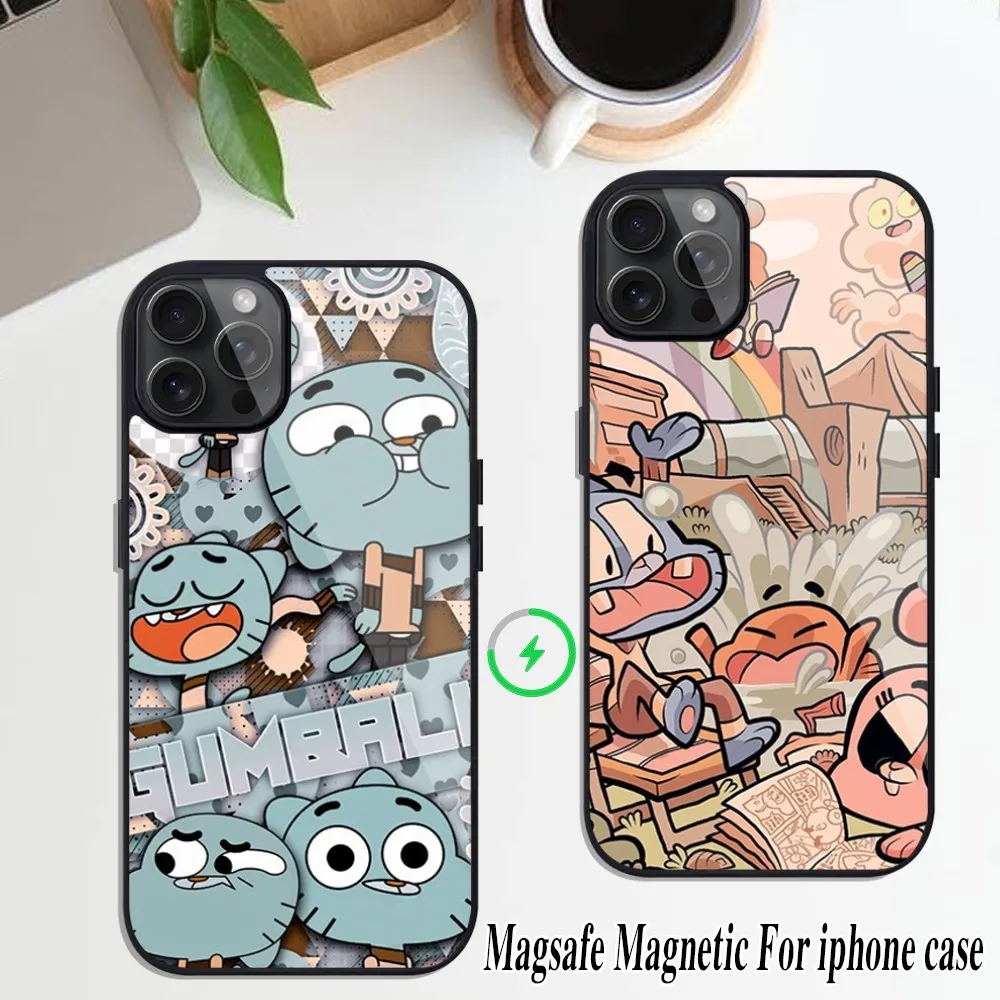 The A-Amazing W-World of G-Gumball Cushion Phone Case iPhone Magesafe Magnetic 15 Pro 11 Mini 12 13 14 Max Plus Shell