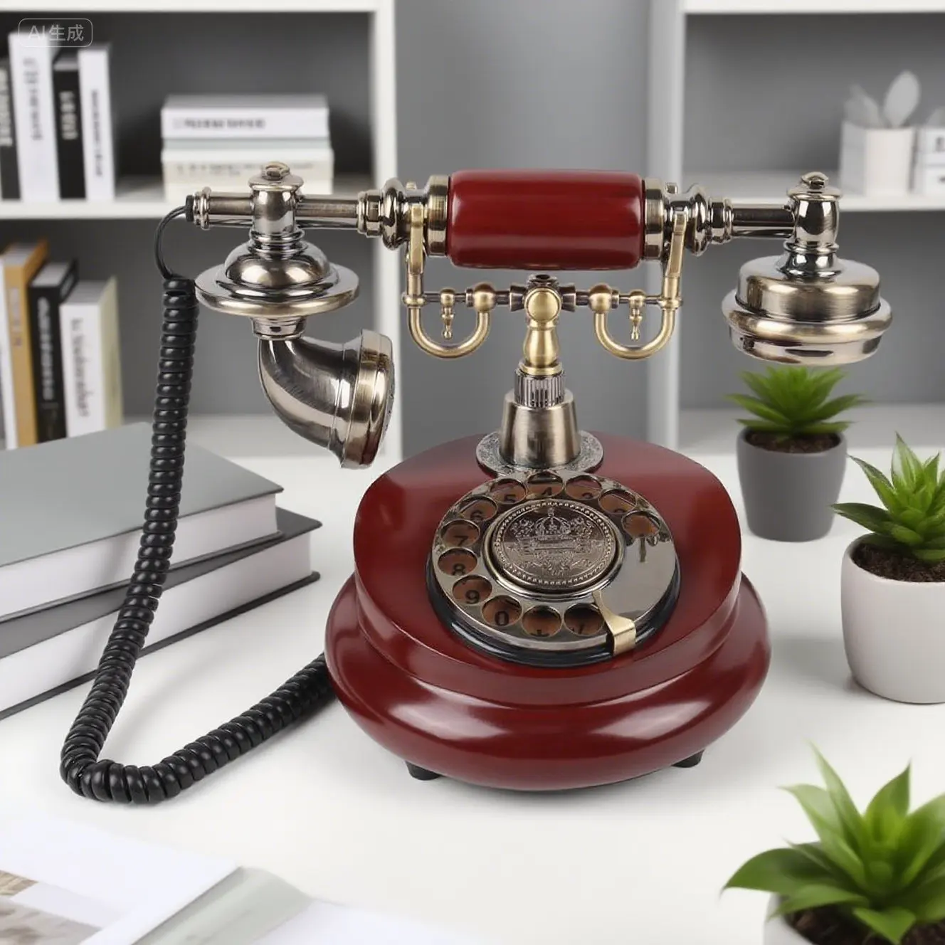 Resin retro European style telephone wedding recording guestbook antique craft ornaments retro telephone/redial/handsfree