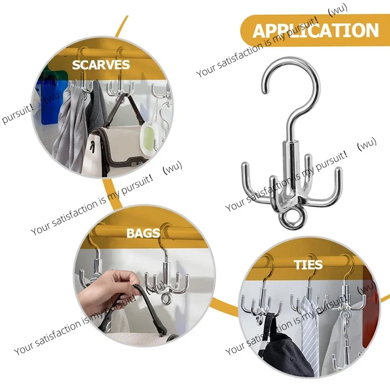 1/2pcs Multifunctional Rotating Clothes Hook Punch Free 4 Claws Rotation Coat Hanger Belt Organizer Scarf Storage Rack Wardrobe