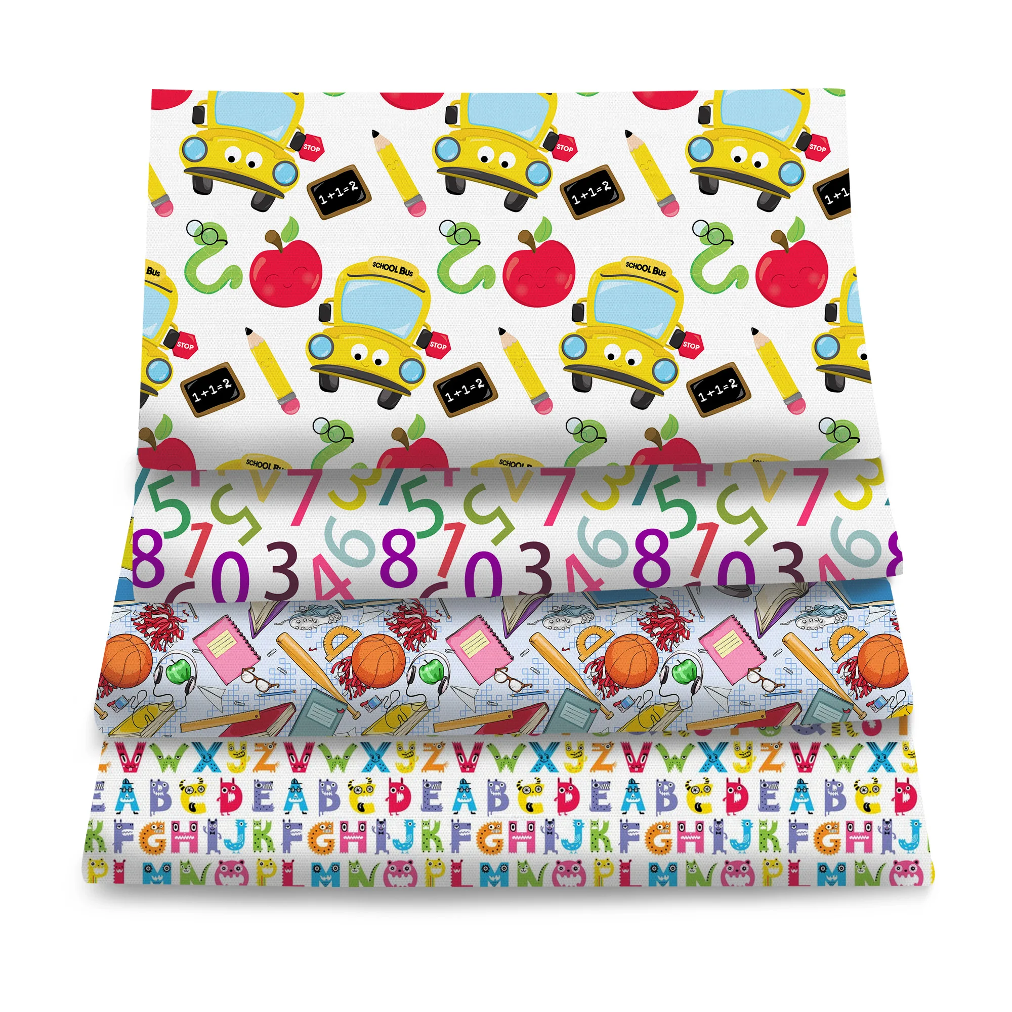 Pre-cut 4Pc/set 7.87x7.87inch(20x20cm) basketball basketball Pencil Precut Quilting Fabric Fat Quarter Fabric Bundle