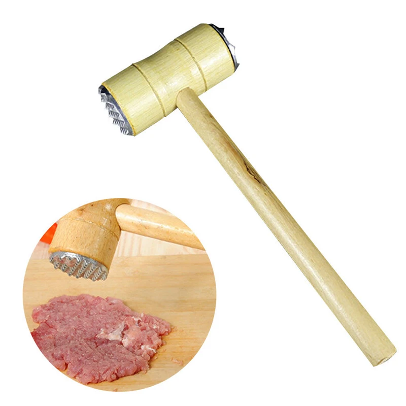 2021 Wooden Double-sided Meat Hammer Meat Tender Hammers Steak Tools Pork Chop Hammer Kitchen Supplies Gadgets