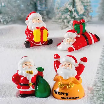 Vánoční pryskyřičné miniaturní figurky Ornamnet Kreslený Santa Claus Elk Sněhulák Sochy Dekorace Mikro Krajina Párty Laskominy 8 nejlepší prodej miniaturní vánoční figurky - №4