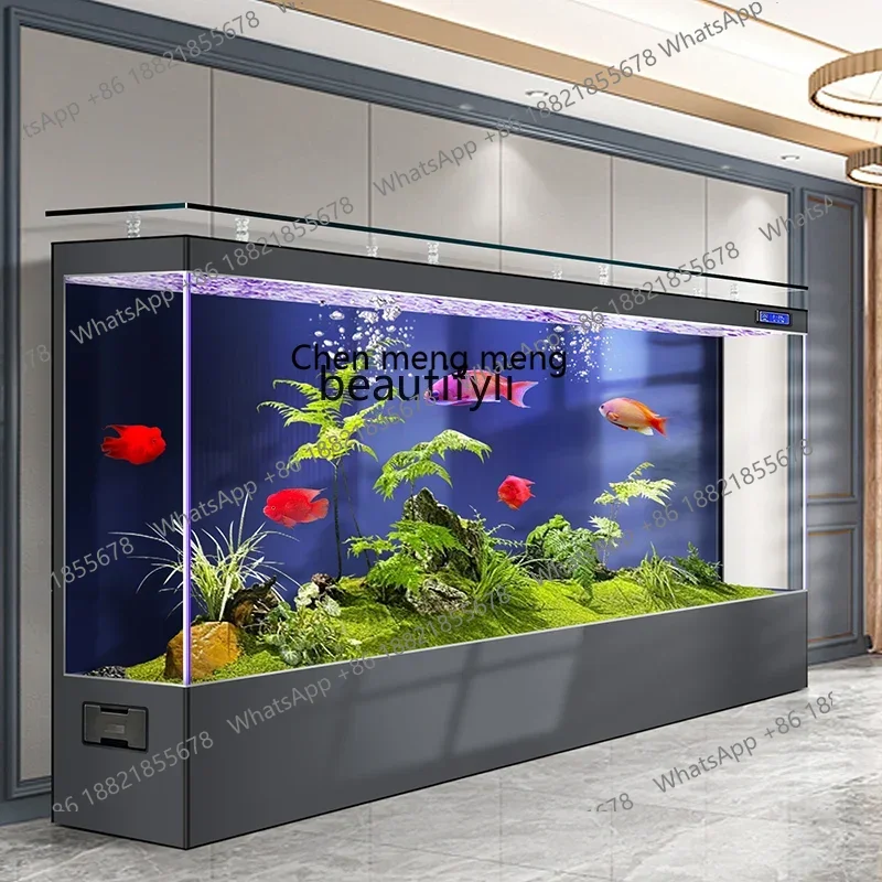 E153 New fish tank aquarium living room household floor ultra-white glass company filtration cycle ecology