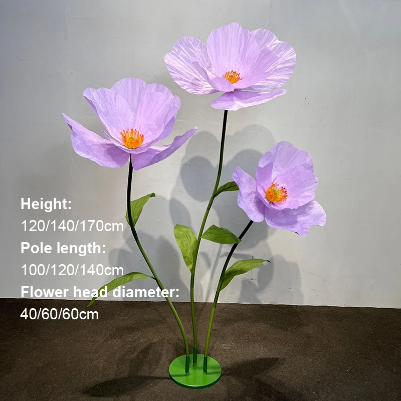 

Wedding Artificial Flowers Paper Poppy Flower Wall Garden Decoration Photography Props Window Display Party Supplies Home Decor
