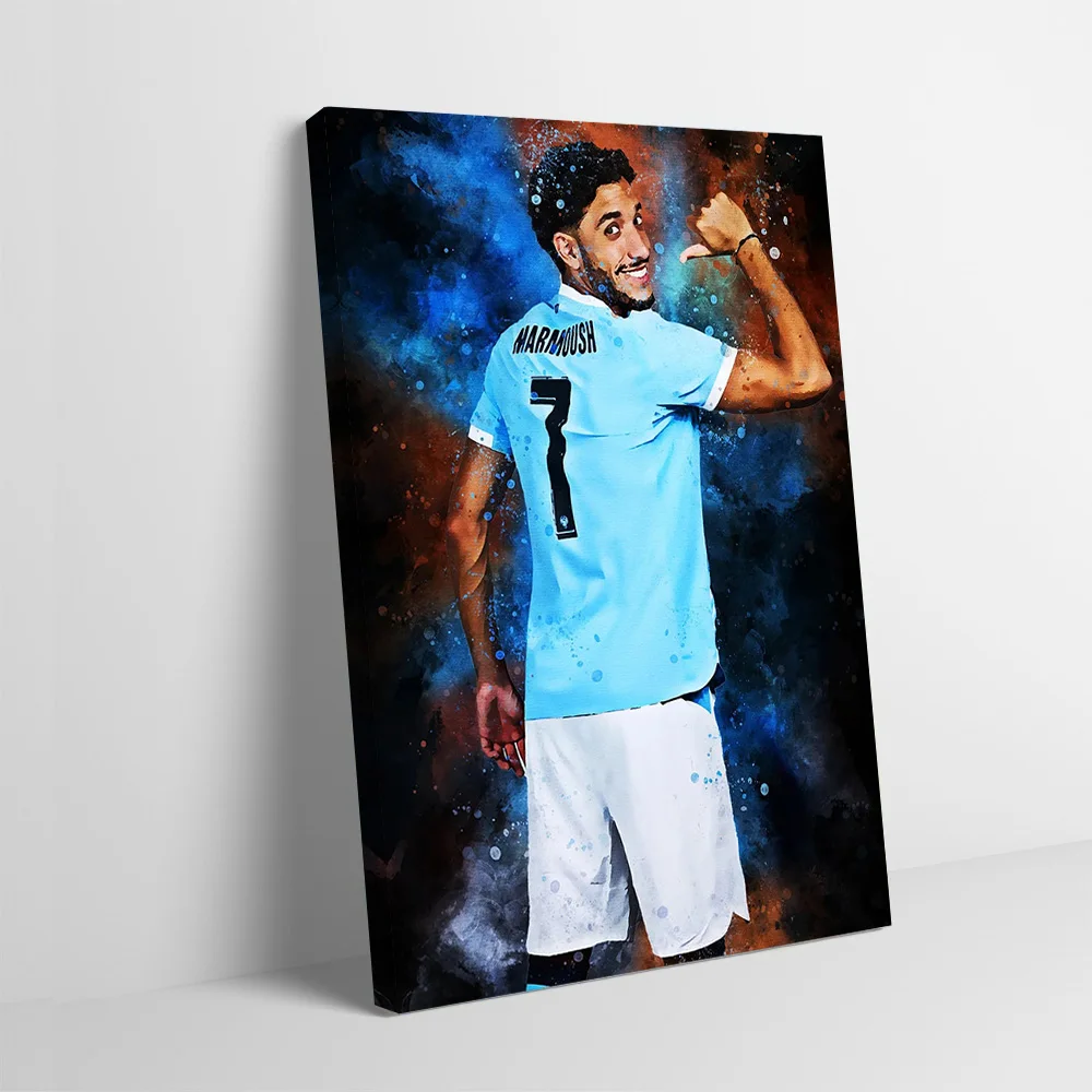 

Marmoush Soccer Player Portrait Printing Poster Custom E Pictures Wall Art Canvas Painting for Posters Living Room Decoration
