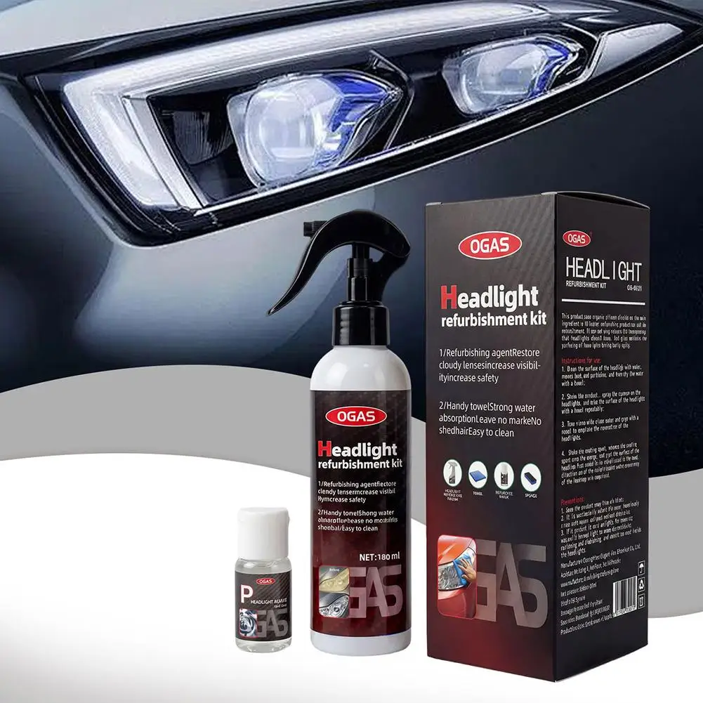 Headlight Restoration Kit - Car lights Polisher & Repair Kit with Yellowed Polishing Refurbishes - Headlights Paste M8B5
