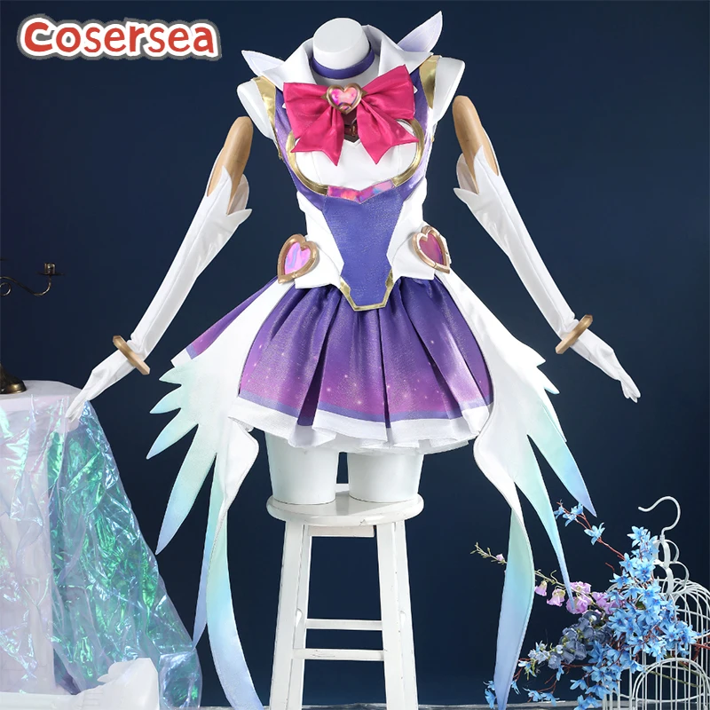 

Cosersea Magical Girl Kiriko Cosplay Costume Magical Girl Kiriko Role Play Halloween Women Purple Dress Party Outfit Fullset