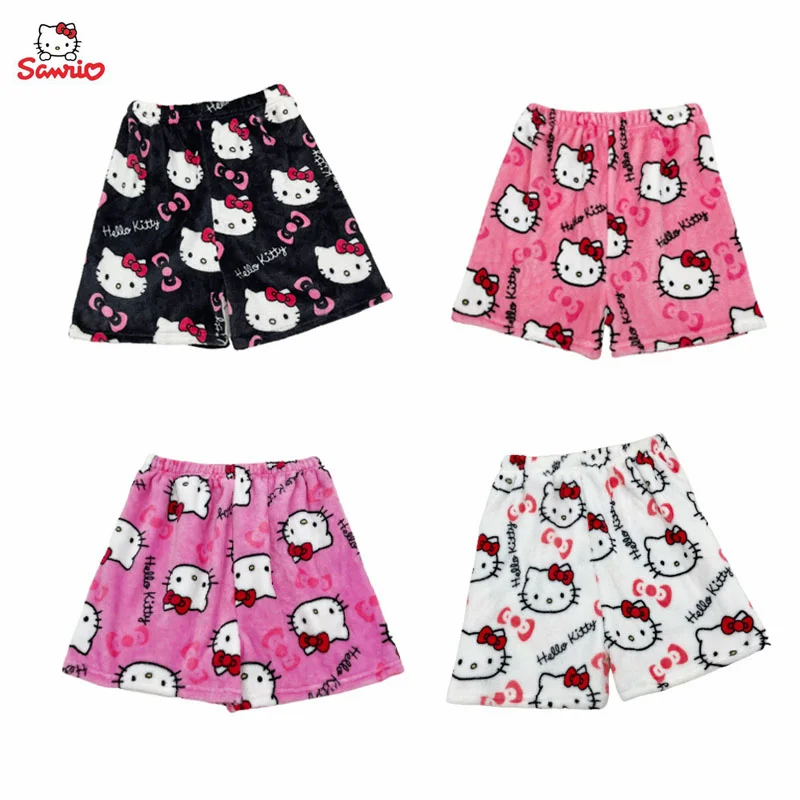 2024 New Anime Hello Kitty Pajamas Pants Athletic Shorts Sarnio Y2K Summer Home High Waist Shorts American Hot Pants Girl Gift