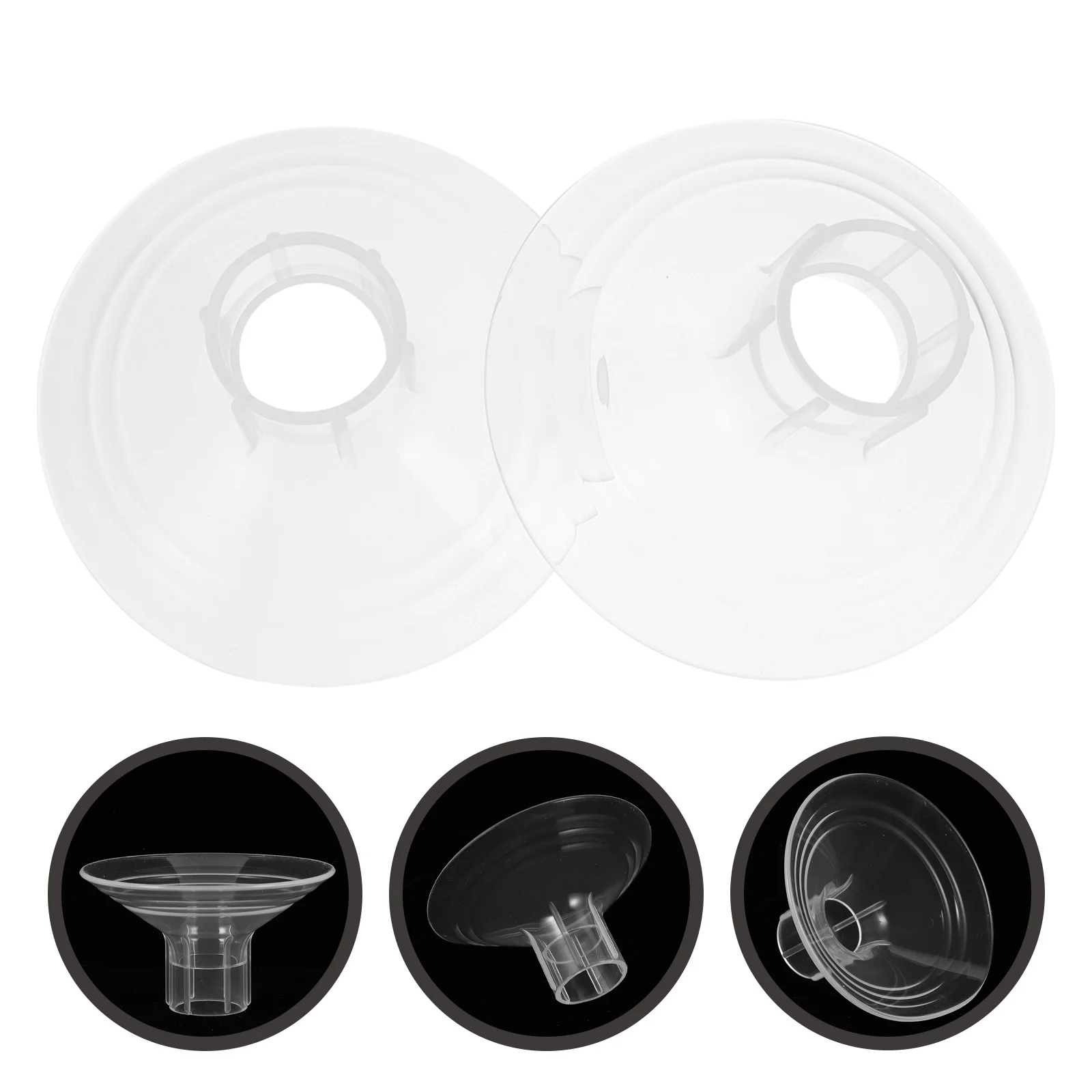 

2Pcs Silicone Breast Pump Pads Anti Backflow Design Reusable Milk Collection Accessories for Manual Electric Pumps White