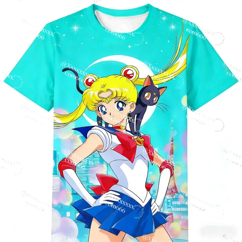 

New Original 2026 Beautiful Girl Series Anime Adult Children's Casual T-shirt Summer Quick Drying Trendy Top