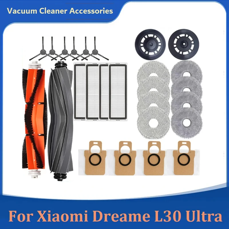 26PCS Replacement Accessories For Xiaomi Dreame L30 Ultra Robotic Vacuum Cleaner Main Side Brush HEPA Filter Mop Pad Dust Bag