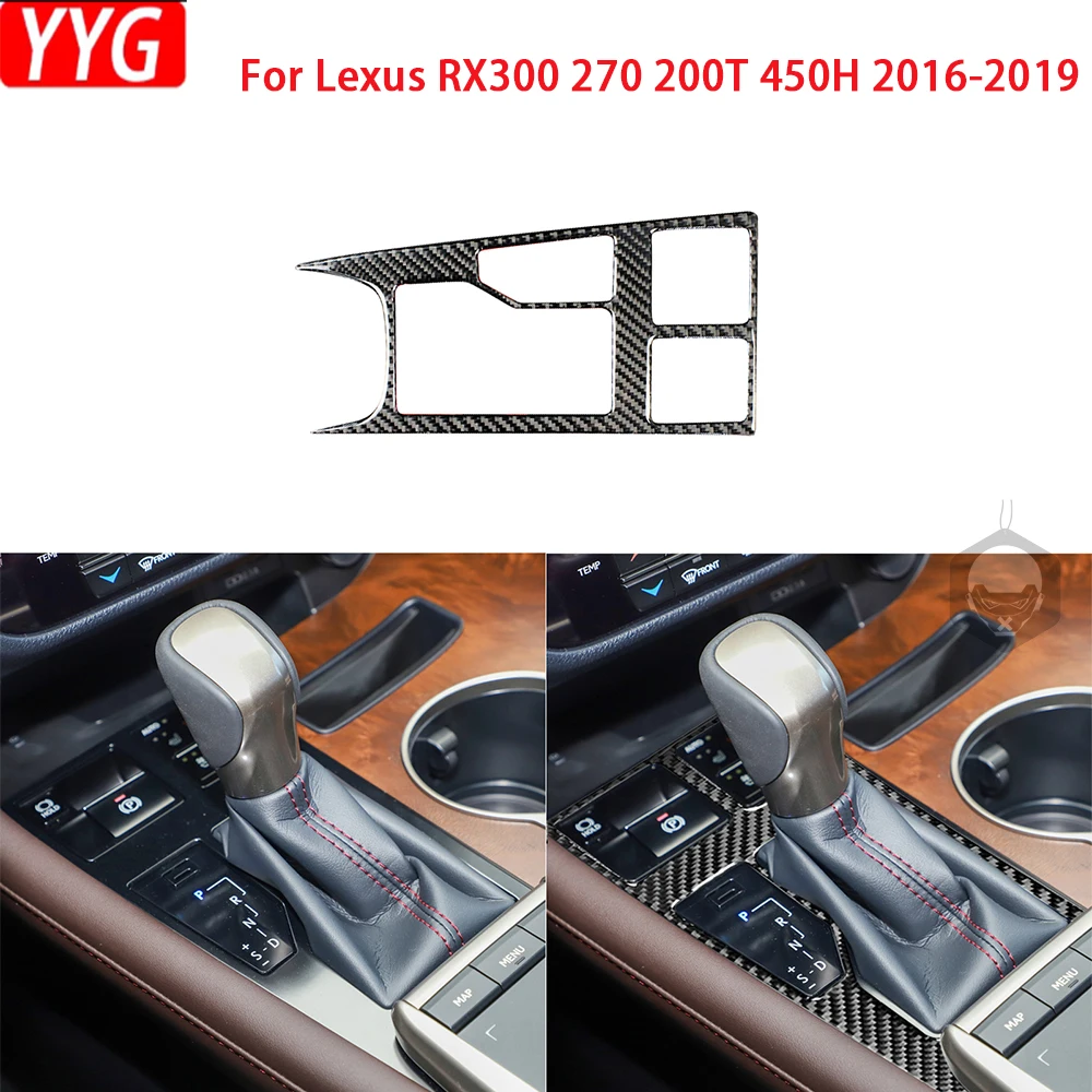 

For Lexus RX300 270 200T 450H 2016-2019 Carbon Fiber Control Gear Shift Panel Cover Car Interior Decoration Accessories Sticker