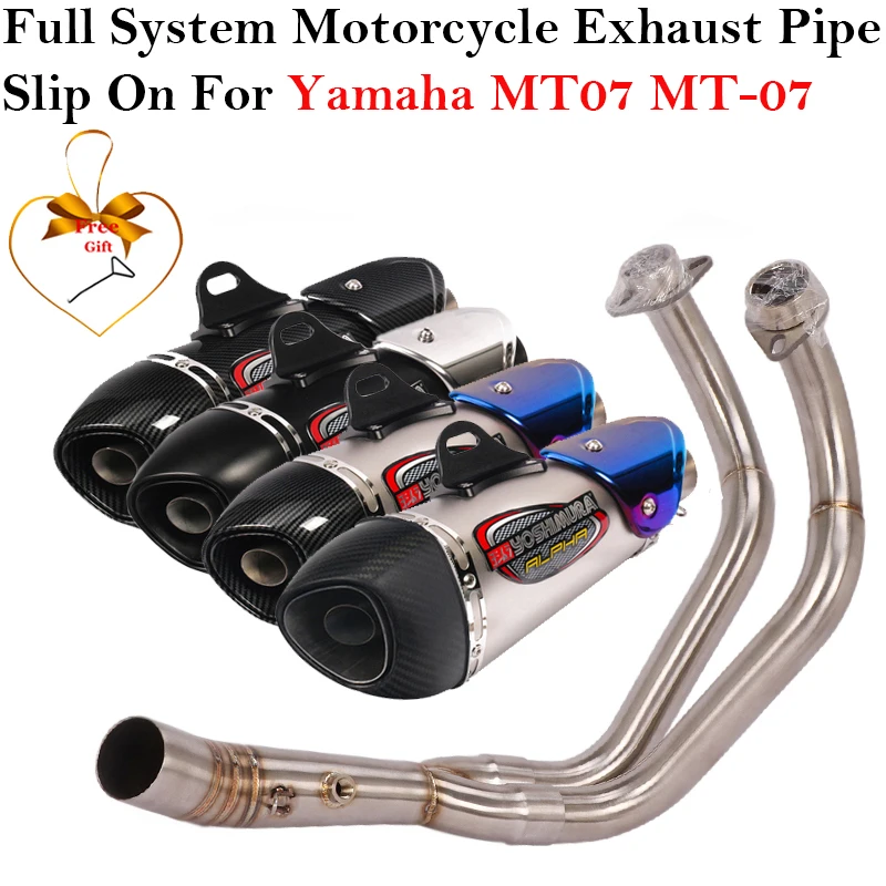 

Universal Yoshimura Slip On For Yamaha MT07 MT-07 FZ07 R7 Motorcycle Full System Exhaust Muffler Link Pipe Escape DB Killer