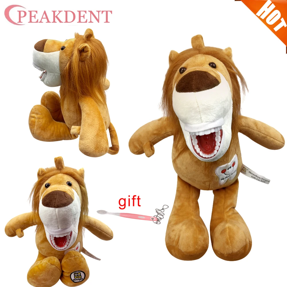 

Tooth Brushing Lion Animal Plush Doll Dental Plush Toys Doll Teeth Model Dentist Gift Kids Children Toys Dentistry Clinic Gifts