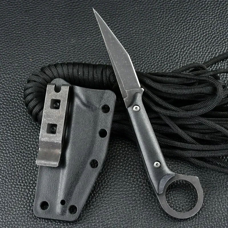 

New portable outdoor camping straight knife, mountain climbing knife, outdoor multifunctional EDC knife with cover