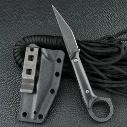 New Portable Outdoor Camping Small Straight Knife, Pocket Knife, Outdoor Multi-Functional EDC Knife with Cover