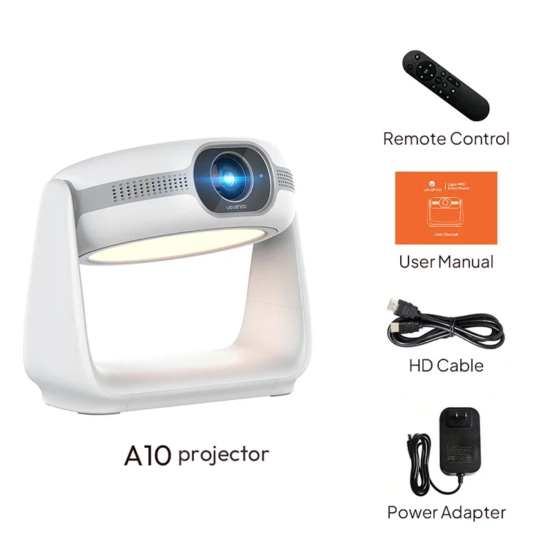 VEVSHAO Cheap New A10 Full HD 1080P Smart Video Projector Mini Projector 270 Degree Adjustable Bracket Led Lamp Projectors