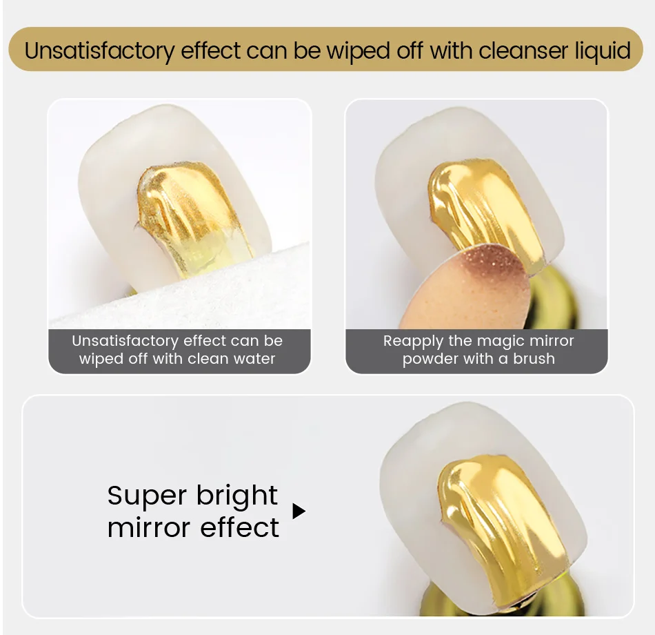 BORN PRETTY 10ml Klarer Chrom-UV-LED-Gel-Nagellack ohne Abwischen für Spiegel-Metallic-Pigmentpulver Nagelstudio-Maniküre 1/2 Stück – Detail 12