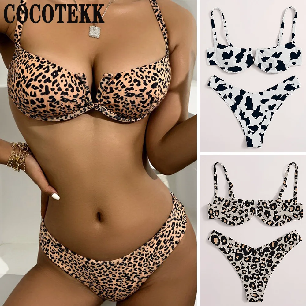 Women\'s Printed Bikini Set Sexy Swimwear Women 2023 New Fashion Summer Micro V-bar Leopard Bathers Bandage Bathing Suit Swimsuit