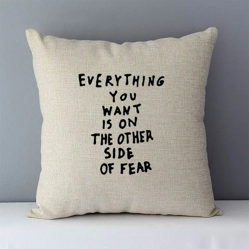 Simply style cozy couch cushion cover home decorative pillows 45x45cm bedding pillowcase white black words quality printed D5