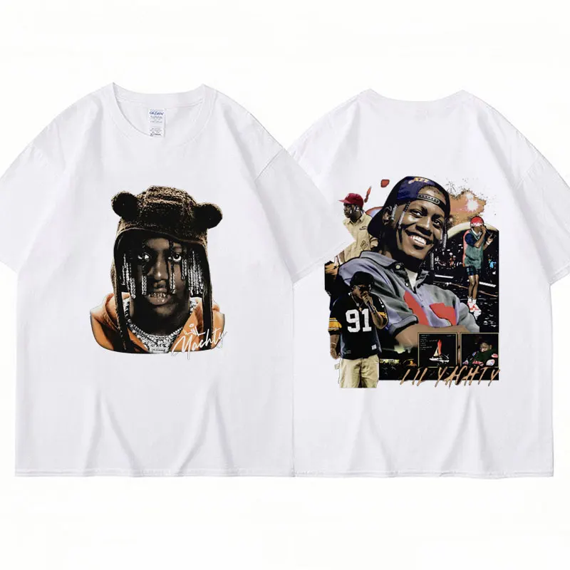 Rapper Lil Yachty Vintage Graphic T Shirt Men's Fashion Hip Hop Cool Summer T-shirts Casual Pure Cotton Loose T-shirt Streetwear