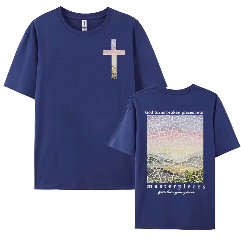 Bible Verse Christian T Shirt Religious Gift Jesus Apparel T-shirt for Men Women Vintage Cotton Short Sleeve T Shirts Streetwear