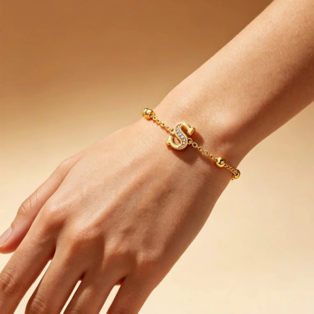 

Orstarry New 925 Sterling Silver 18k gold A-Z Lucky Letter Bracelet Chain Link Women Bracelet Jewelry Anniversary Wedding Gifts
