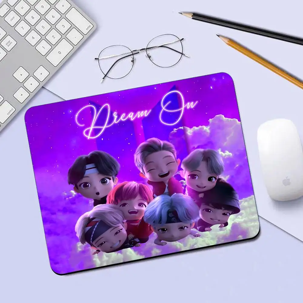 شعبية Kpop B-BT-S ماوس الوسادة الألعاب ماوس الوسادة لوحة ماوس صغيرة لألعاب الكمبيوتر سطح المكتب الديكور مكتب ماوس حصيرة