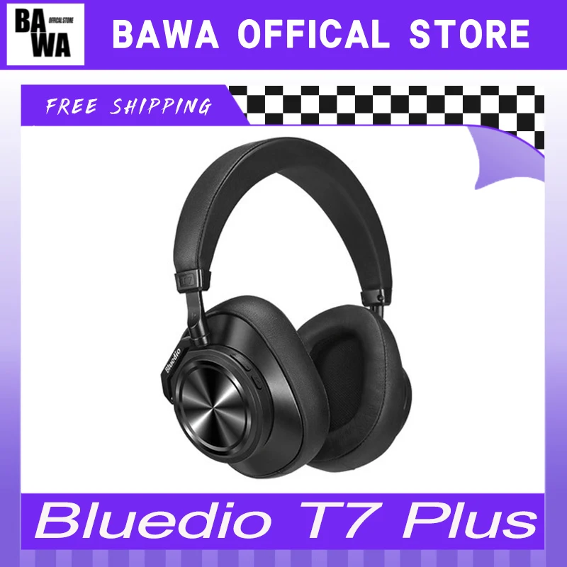 

Bluetooth-наушники Bluedio T7 Plus, активное шумоподавление, поддержка Sd-карты