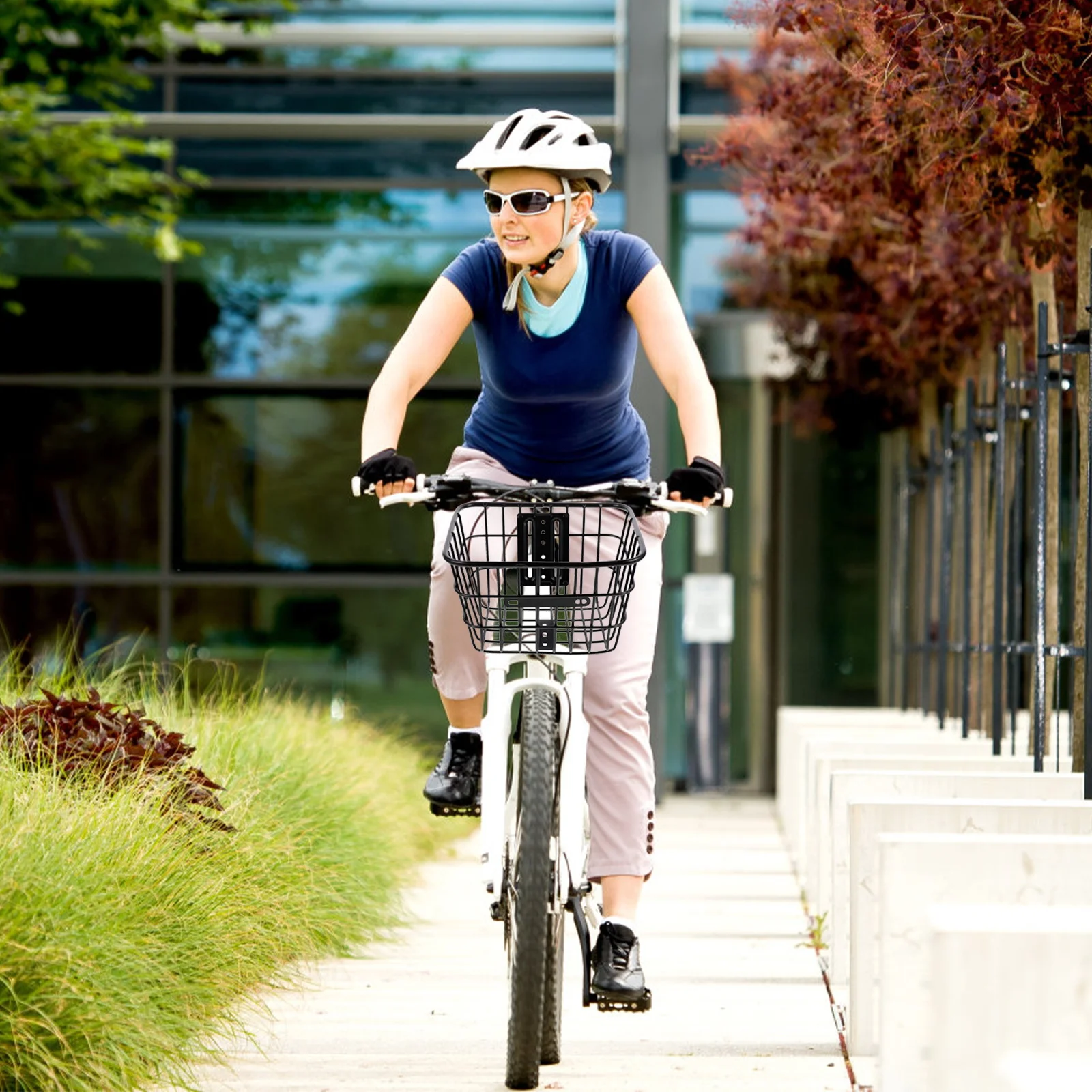 

Iron Bike Basket Durable Smooth Touch Foldable Design for Front Handlebars Cycling Storage Basket Bike Accessories