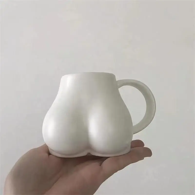 

Creative Decorative Ass Shape Coffee Mugs Ceramic Cup Heat Resistant Portable Wine Glass Travel Porcelain Mug 250ml Juice Cup