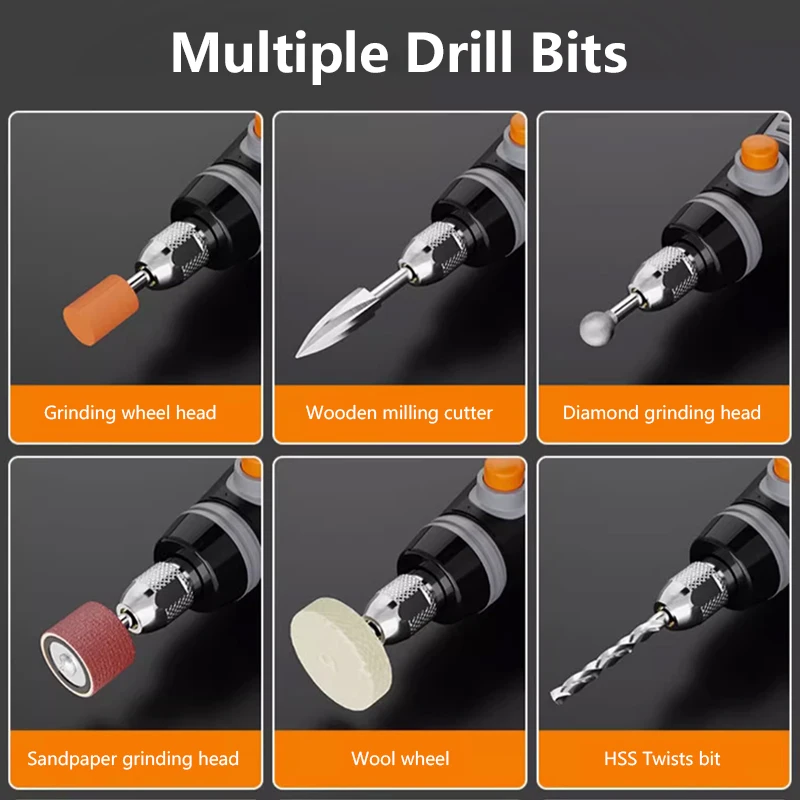 35W USB Cordless Rotary Tool Woodworking Engraving Pen DIY For Jewelry Metal Glass Mini Wireless Drill with Accessories DIY Set