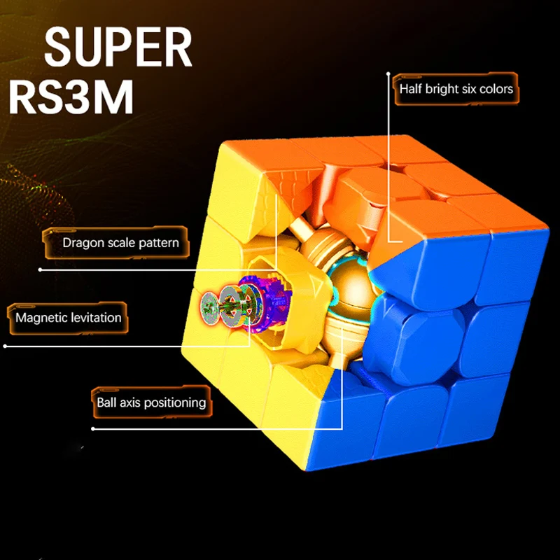 MoYu 3x3 سوبر RS3M ماجليف المكعب السحري 3x3 المغناطيسي كوبو ماجيكو MEILONG3 المهنية سرعة لغز لعب الأطفال التململ