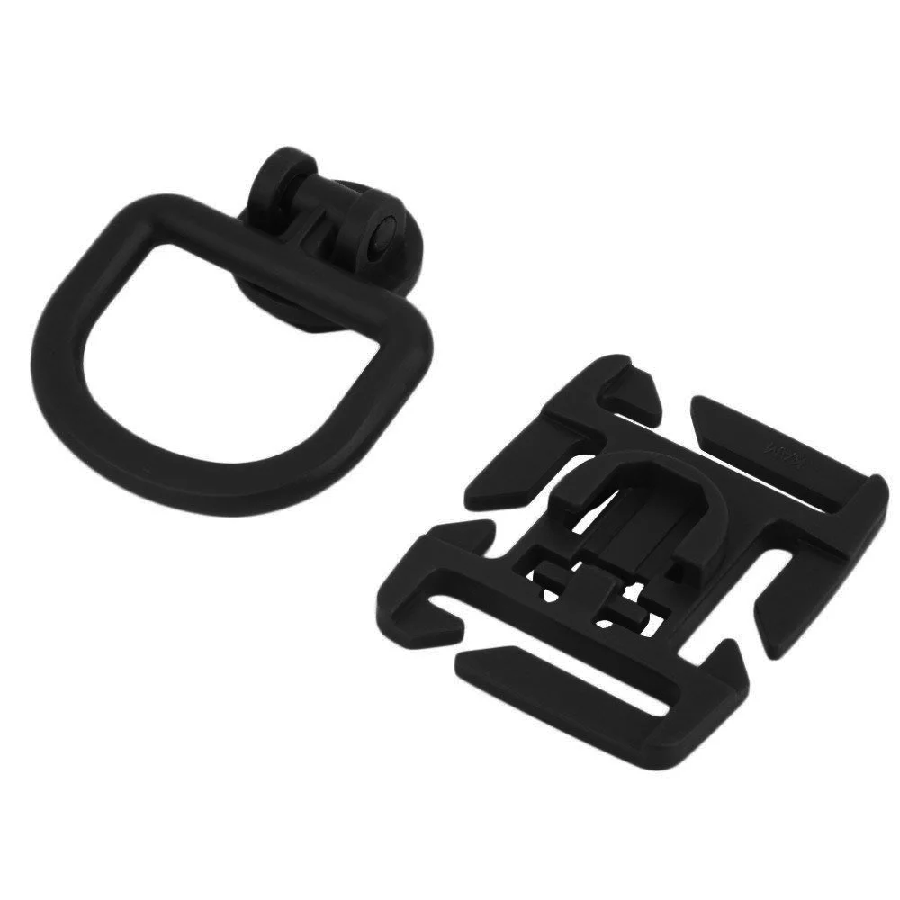 4Pcs 360 Rotation D-Ring Clips Tactical Bag Accessories for MOLLE Webbing Attachment Backpacks D-Ring Grimloc Locking  D-Ring